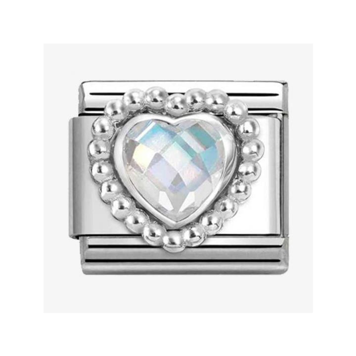 Nomination Silvershine White Cubic Zirconia Heart