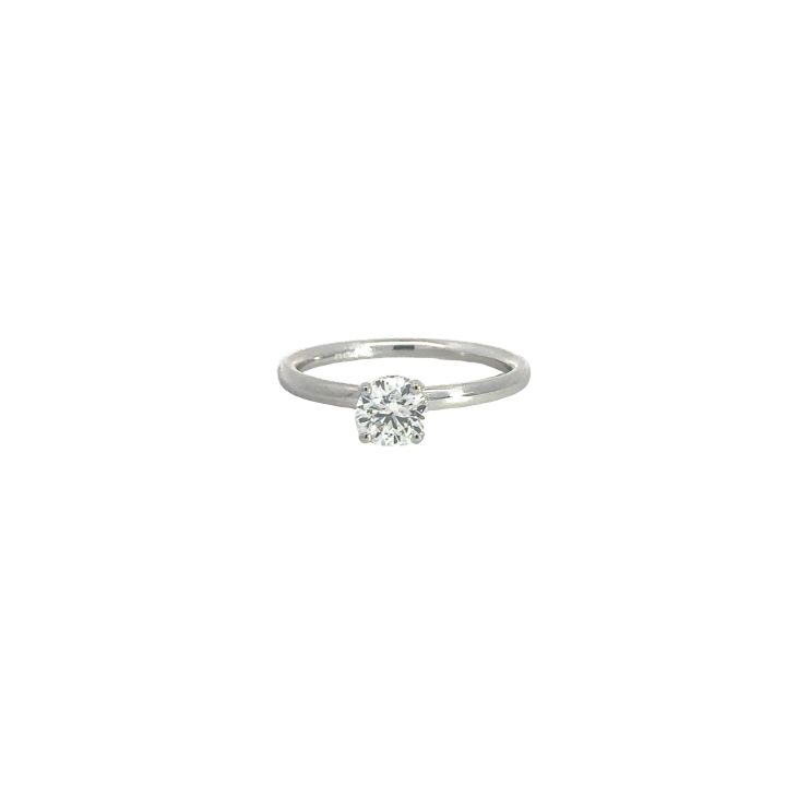 Platinum 0.61ct Diamond Hidden Halo Ring