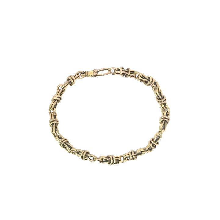 Pre Owned 9ct Yellow Gold Double Link Bracelet