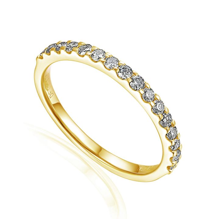 18ct Yellow Gold 0.33ct Claw Set Diamond Half Eternity Style Ring