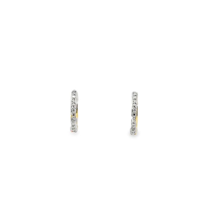 9ct Yellow Gold 0.05ct Diamond Huggie Earrings