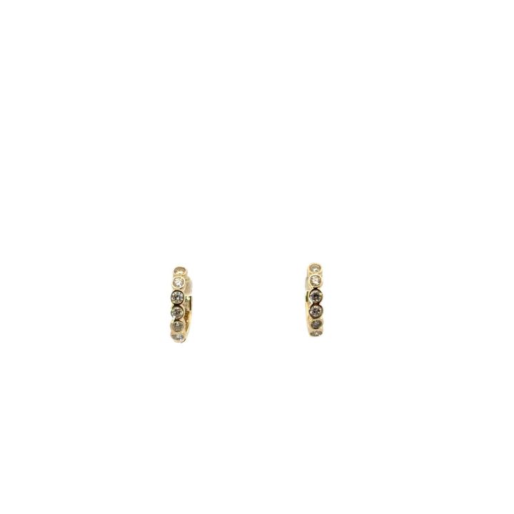 9ct Yellow Gold 0.14ct Diamond Huggie Earrings