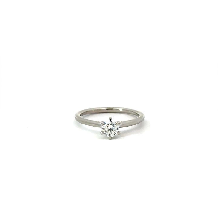 Platinum 0.40ct Round Brilliant Cut Diamond Ring