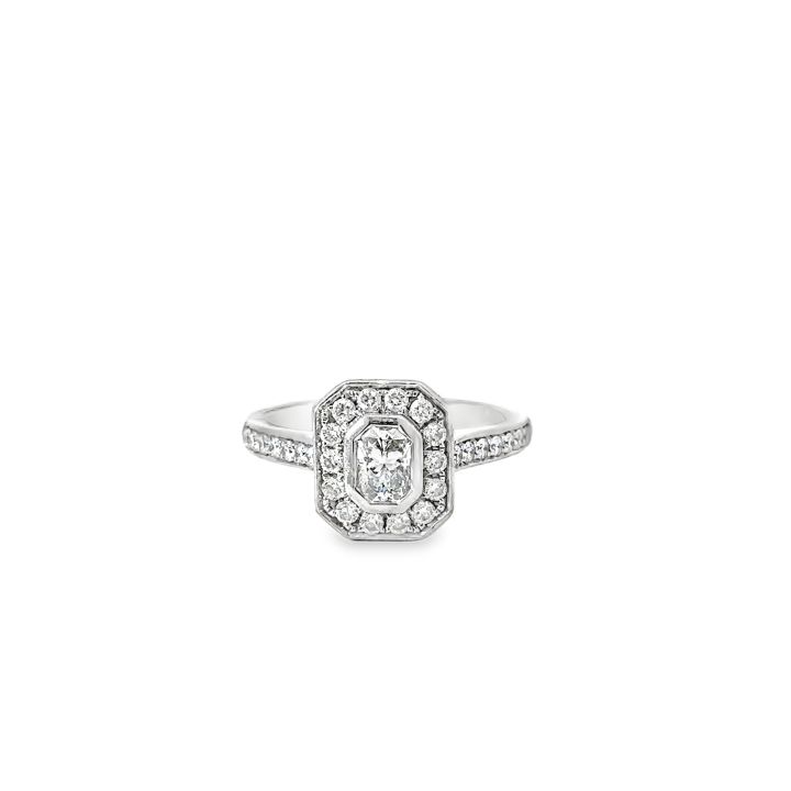 Pre Owned Platinum Art Deco Style Cluster Ring
