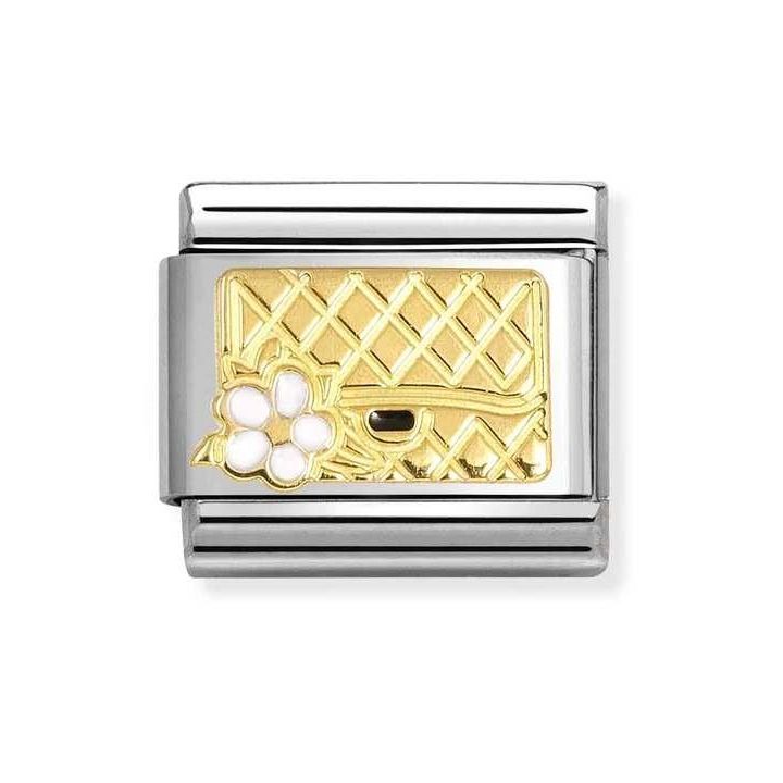 Nomination Classic Composable 18ct Gold Bag & Flowers Charm