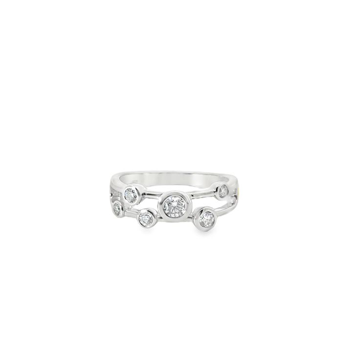 Platinum 6 Stone Diamond Scatter Ring