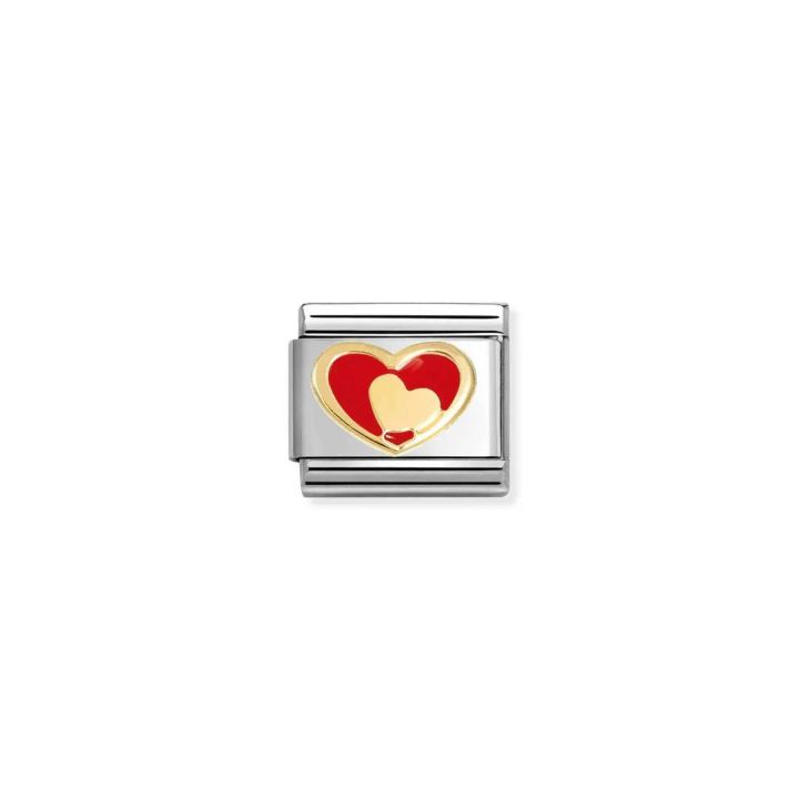 Nomination Classic Composable 9ct Gold Heart in Heart Charm