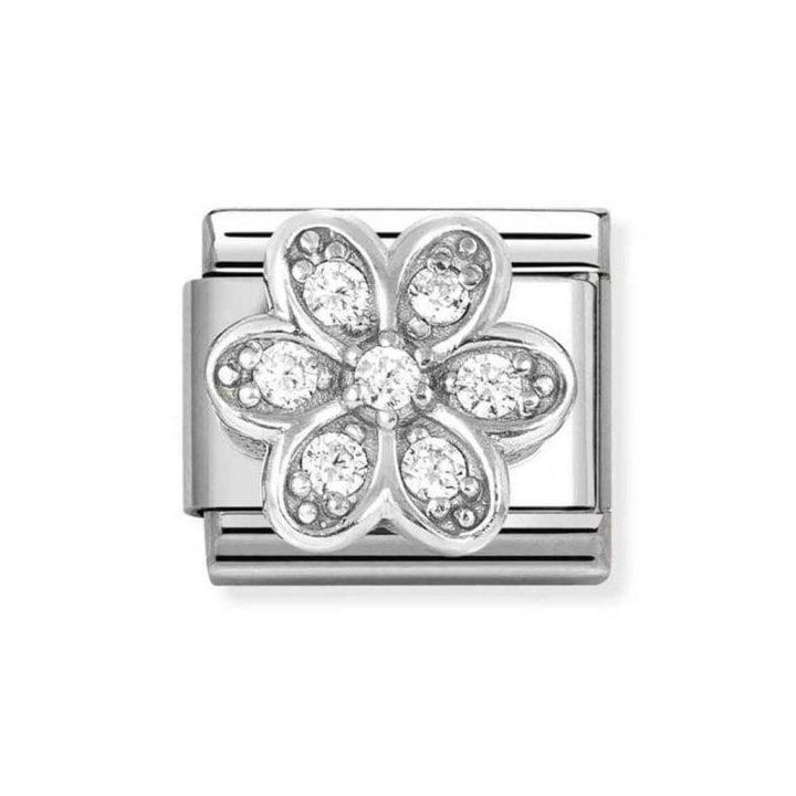 Nomination Classic Composable Silver Cubic Zirconia Diasy Charm
