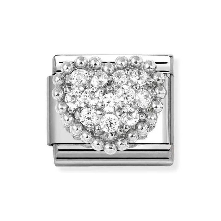 Nomination Classic Composable Silver Cubic Zirconia Heart Charm