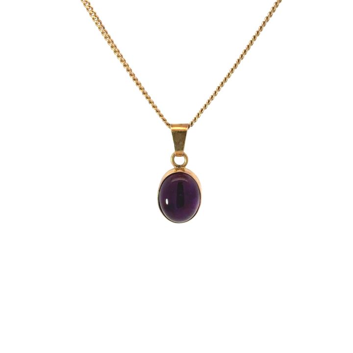 Pre Owned 9ct Yellow Gold Amethyst Pendant