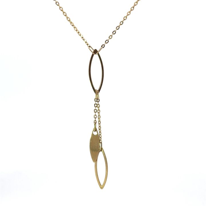 Pre Owned 9ct Yellow Gold Marquise Drop Pendant