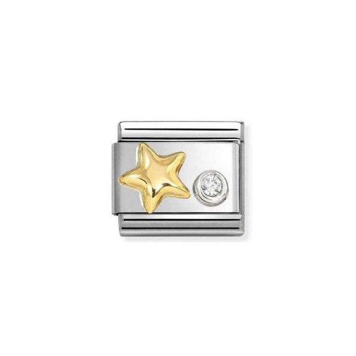 Nomination Classic Composable Gold Raised Star & Cubic Zirconia Charm