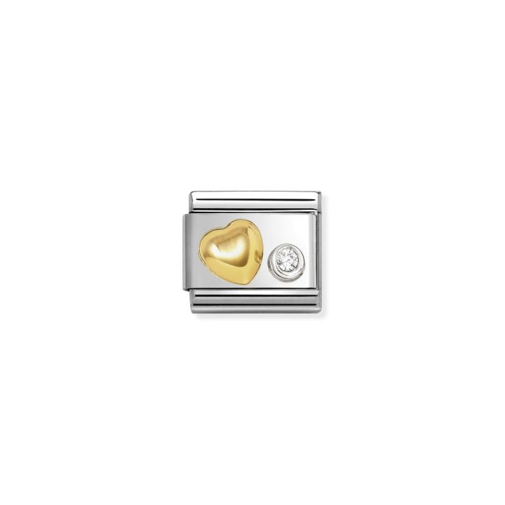Nomination Classic Composable Gold Raised Heart Charm