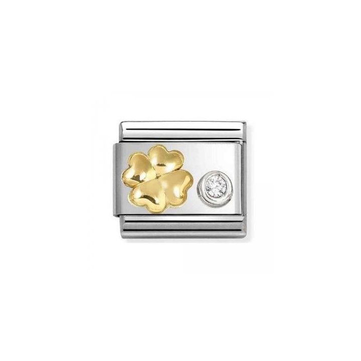 Nomination Classic Composable Four Leaf Clover & Cubic Zirconia Charm