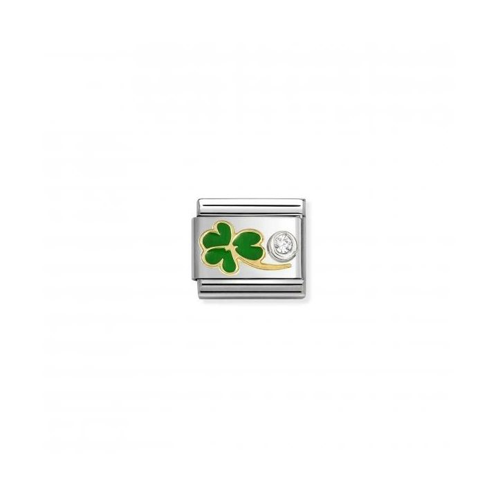 Nomination Classic Composable Green Clover & Cubic Zirconia Charm