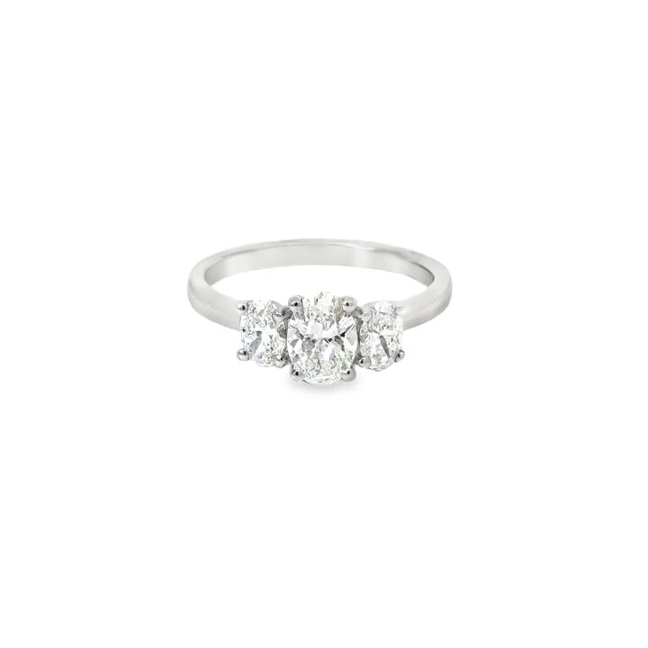 Lab Grown 1.20ct Three Stone Oval Diamond Ring