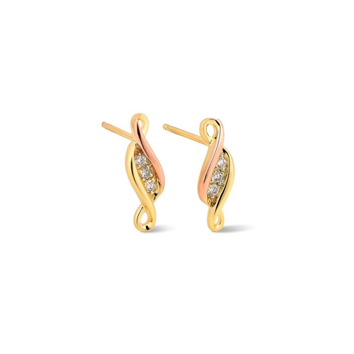 Clogau 9ct Yellow Gold Past Present & Future Earrings