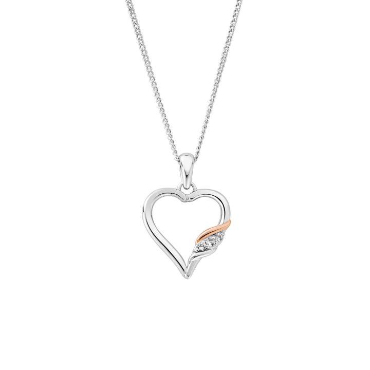 Clogau Sterling Silver Past Present & Future Heart Pendant