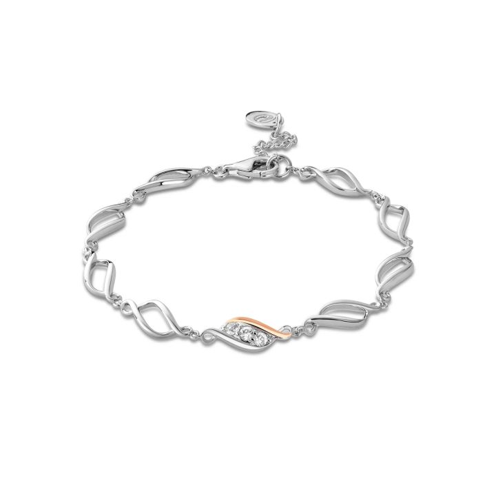 Clogau Sterling Silver Past Present and Future Bracelet