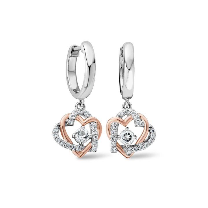 Clogau Sterling Silver Forever Yours Heart Drop Earrings