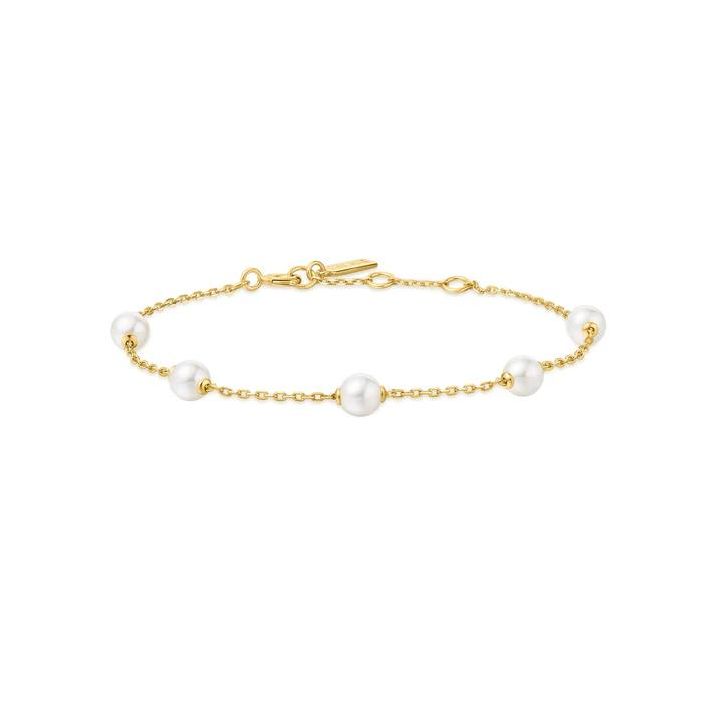 Ania Haie Gold Plated Pearl Station Bracelet