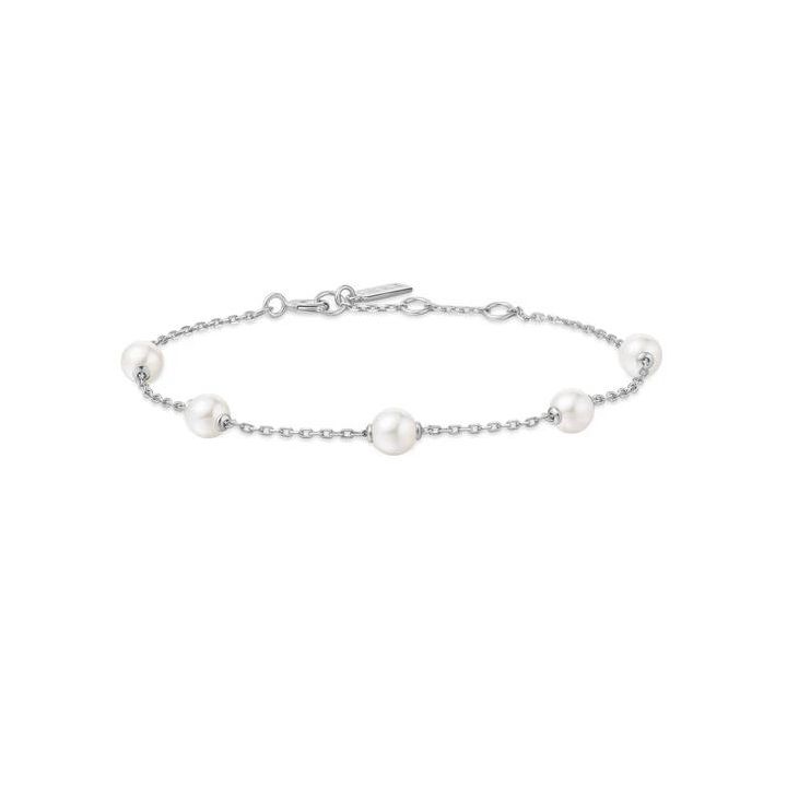 Ania Haie Silver Pearl Station Bracelet