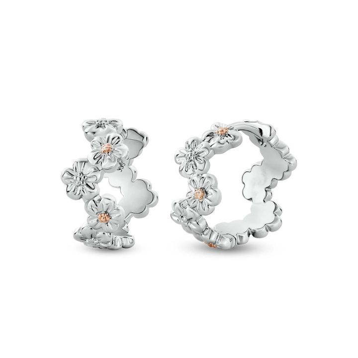 Clogau Natures Wonder Forget Me Knot Huggie Hoop Earrings