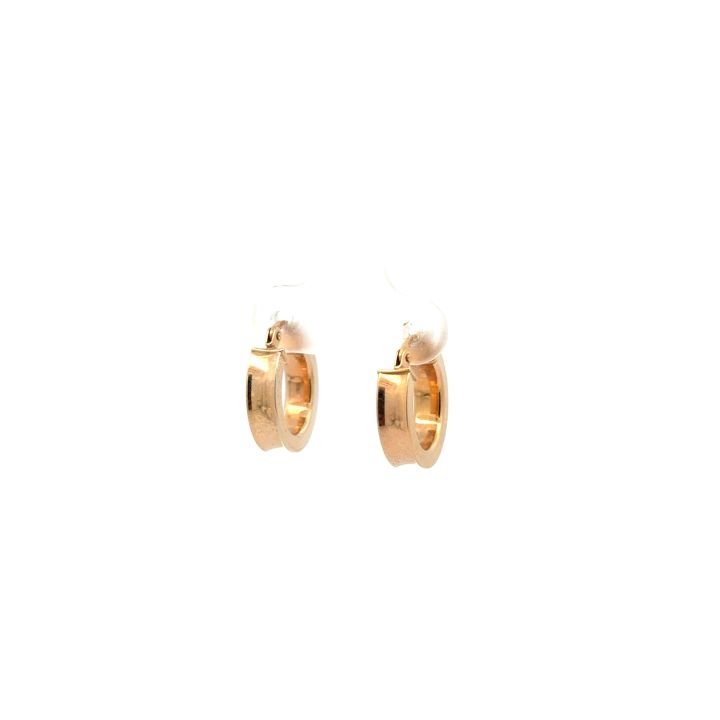 Pre Owned 9ct Yellow Gold Concave Hoop Earrings