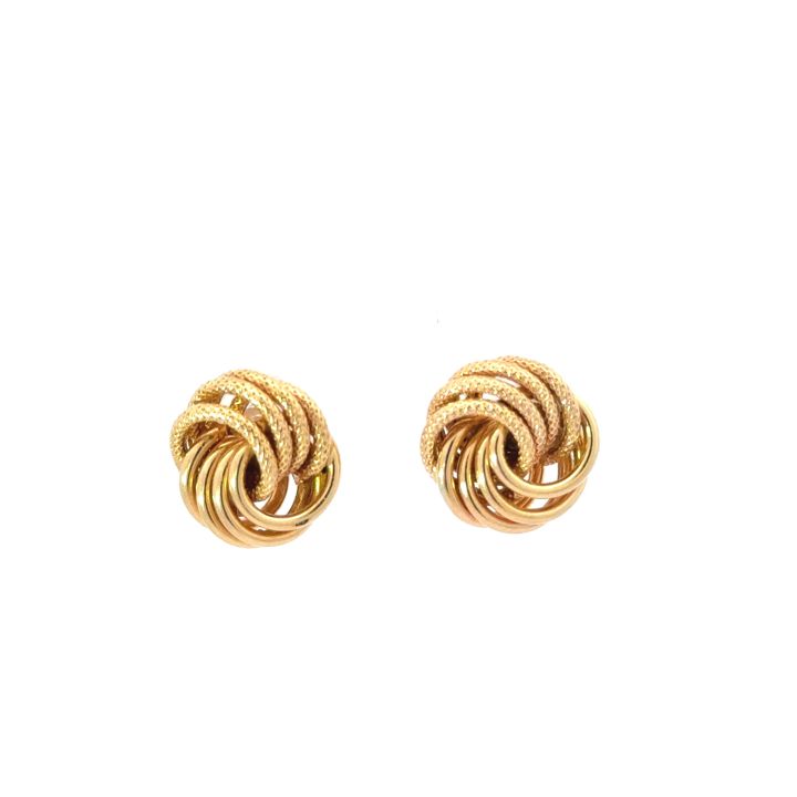 Preowned 9ct Yellow Gold Knot Stud Earrings