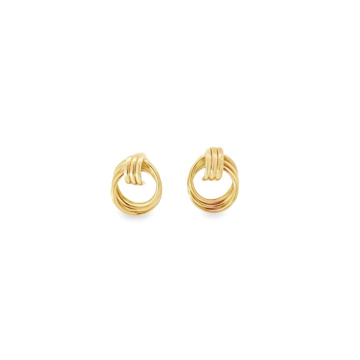 Preowned 9ct Yellow Gold Open Circle Stud Earrings