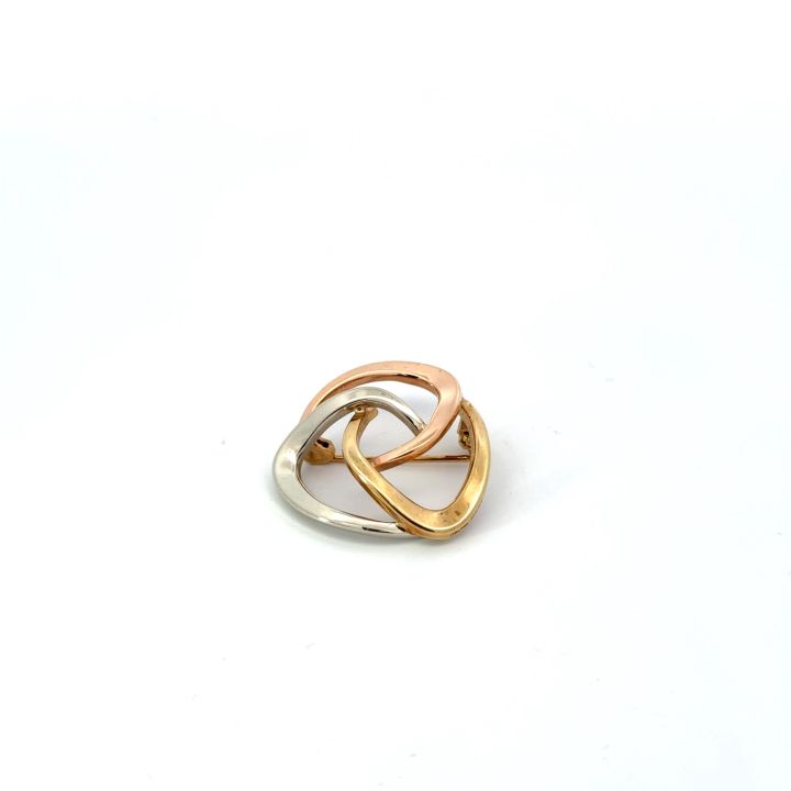Preowned Three Colour Gold Brooch
