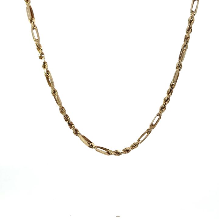 Pre Owned 9ct Yellow Gold Rope & Link Chain
