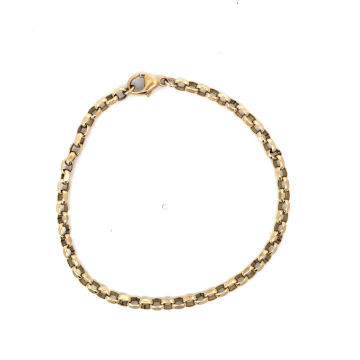 Pre Owned 9ct Yellow Gold Diamond Cut Belcher Bracelet