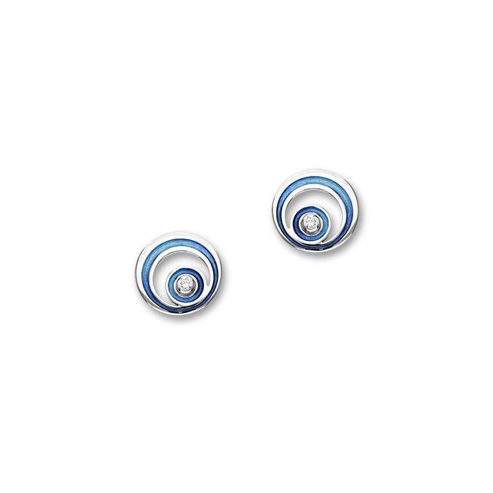Ortak Orbit Cubic Zirconia Midnight Sapphire Earrings