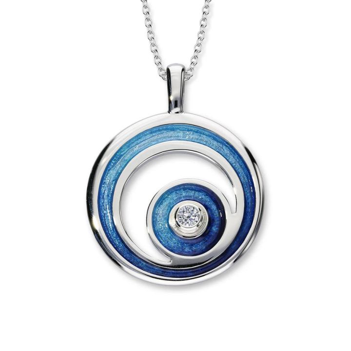 Ortak Orbit Cubic Zirconia Midnight Sapphire Pendant