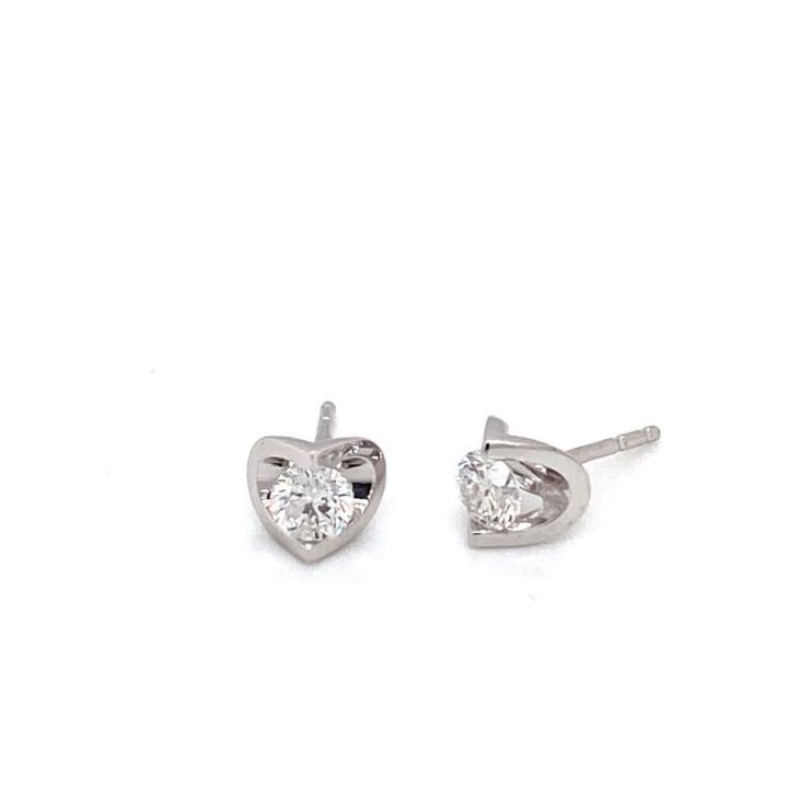 18ct White Gold Solitaire Diamond Earrings 0.50ct
