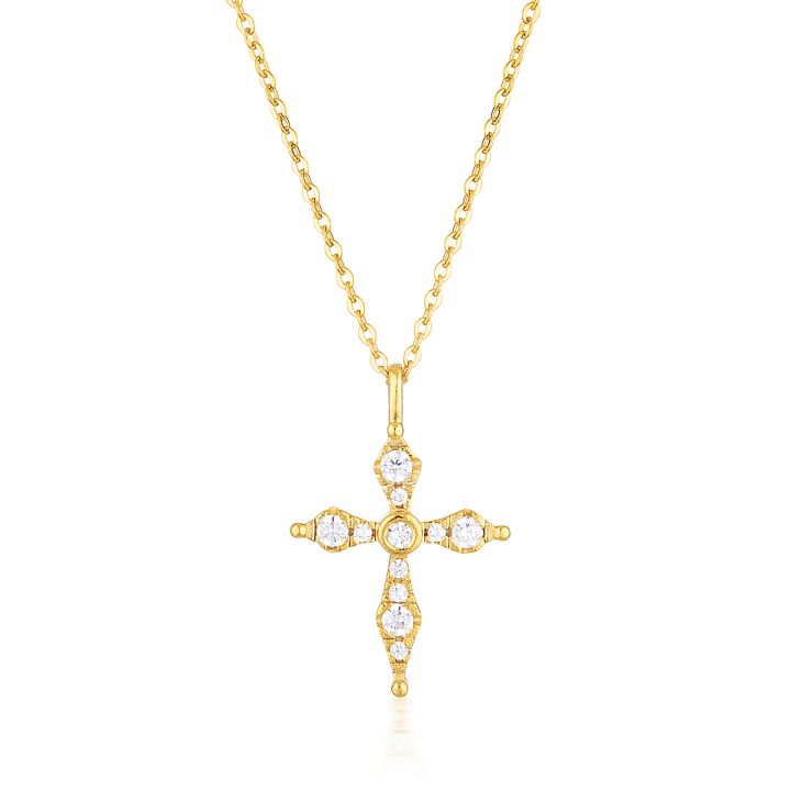 Georgini Gold Plated Bless Mini Cross Pendant