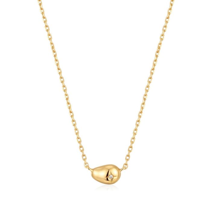 Ania Haie Gold Plated Pebble Sparkle Necklace