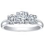 Platinum Three Stone Graduated Round Brilliant Cut Diamond Ring
