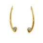 18ct Yellow Gold J Shaped Diamond Earrings