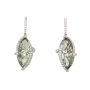 18ct White Gold Marquise Green Amethyst & Diamond Earrings