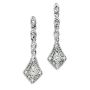 9ct White Gold Vintage Style Diamond Set Drop Earrings