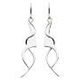 Dew Silver Long Fancy Twist Drop Earrings