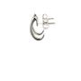 9ct White Gold Sapphire & Diamond Half Hoop Earrings