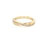 9ct Yellow Gold Cross Over Diamond Wedding Ring