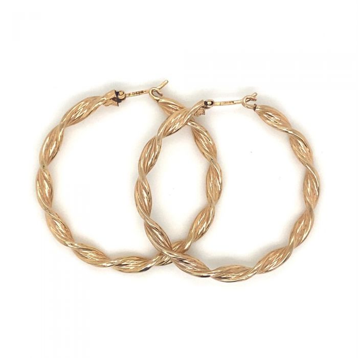 Buy Revere 9ct Gold Swirl Effect Creole Hoop Earrings | Womens earrings |  Argos