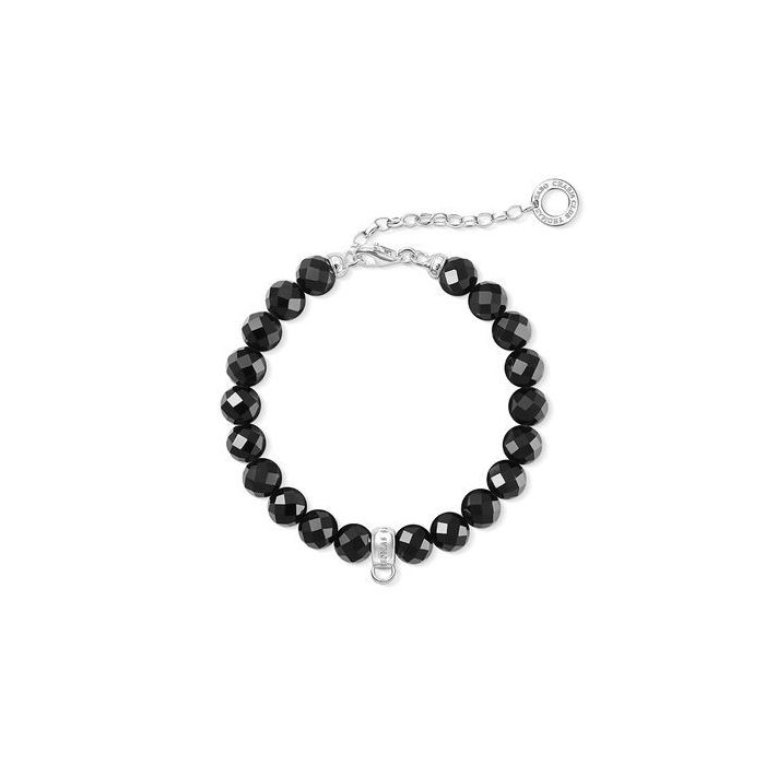 Thomas Sabo Charm Club Silver Onyx Bead Bracelet | Ernest Jones