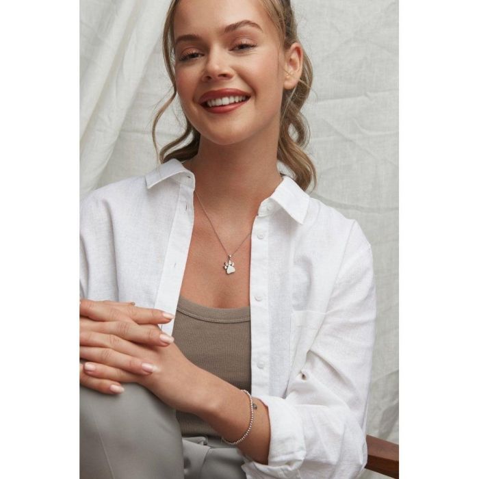 Clogau Paw Print White Topaz Pendant