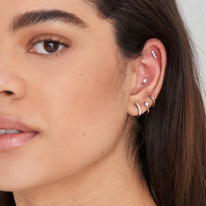 Ania Haie Silver Mini Sphere Barbell Earring